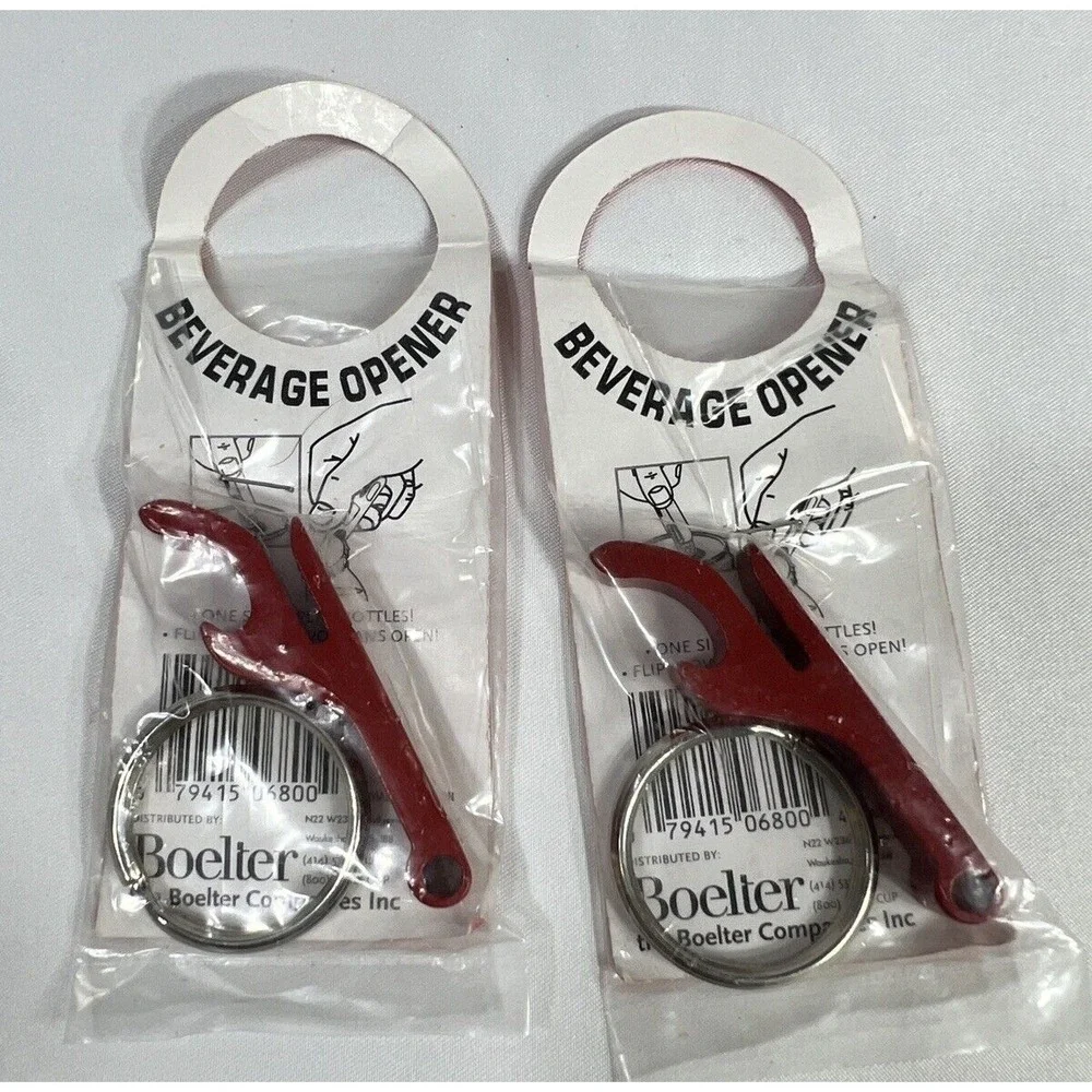 2 Stolichnaya Citrona Red Beverage Bottle Openers with Keyrings Boelter USA